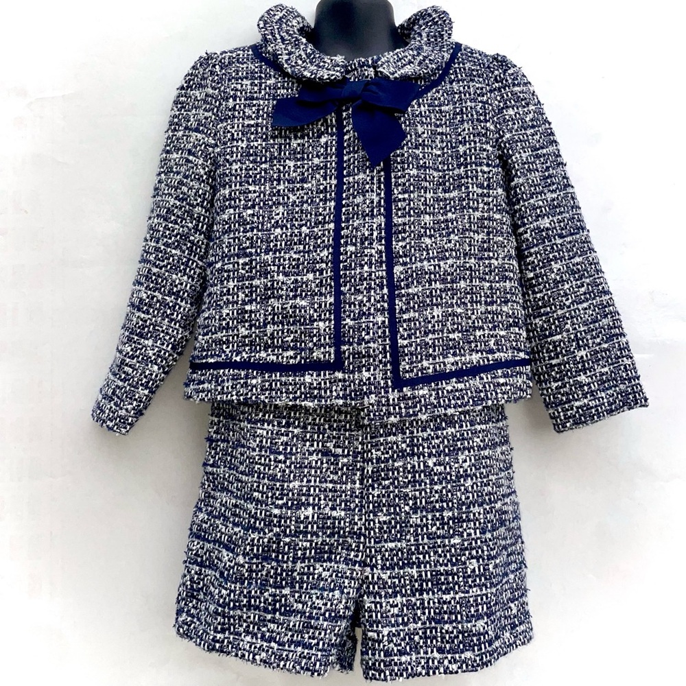 JANIE&JACK Chanel-style tweed boucle separate set blazer/shorts girls SIZE 7 NWT